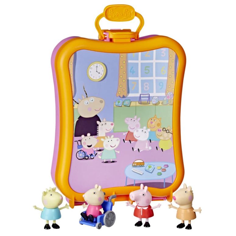 ペパピッグ きんてれ Peppa Pig Peppa\'s Club Friends Carrying Case Playset, Includes 4 Figures, Preschool Toys, Kids Toys for 3 Year Old Girls and Boys and Up 【並行輸入品】