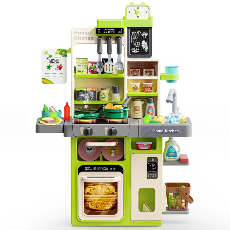 キッチン おままごと 台所 Letapapa Kids Play Kitchen Set, Kitchen Toys with Realistic Sound & Light, Cooking Stove, Sink, Play Food and Kitchen Accessories, Kitchen Playset Gifts for Toddlers Girls Boys 【並行輸入品】