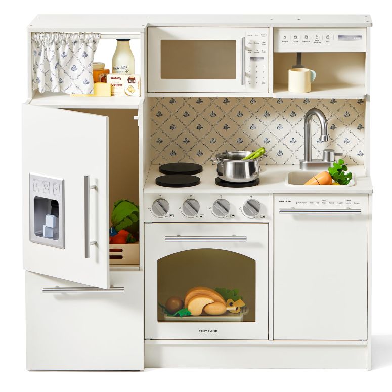 キッチン おままごと 台所 Tiny Land Play Kitchen for Kids, Upgraded Wooden Kitchen Toy with Complete Play Areas, Pretend Cooking Set with Sink, Stove, Microwave, Toy Coffee Station & Storage for Kids Ages 3+ 【並行輸入品】 69,520円