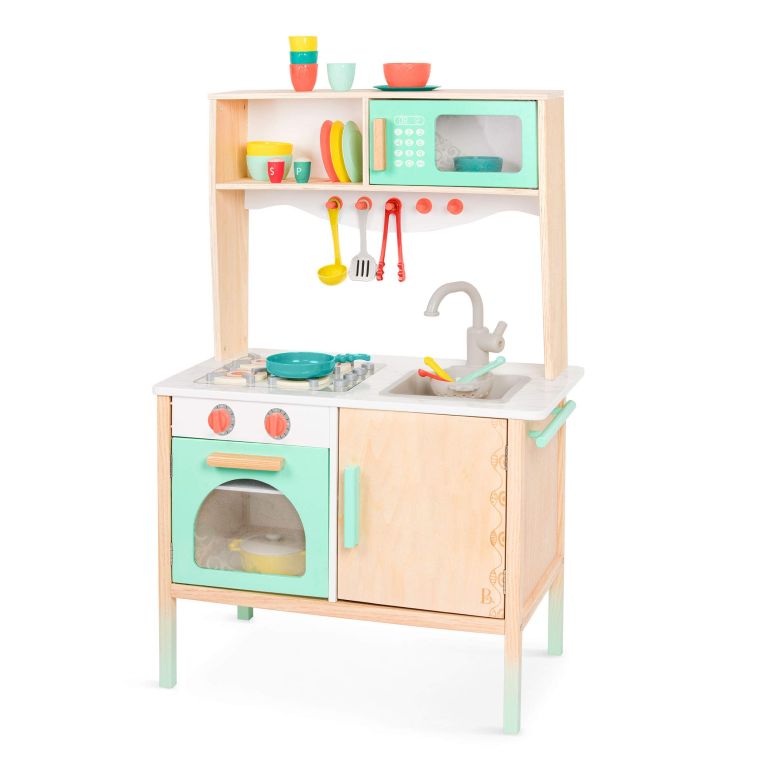 キッチン おままごと 台所 B. toys- Mini Chef Kitchenette- Pretend Play Wooden Play Kitchen ? Kitchen for Kids ? Kitchen Play Set & Accessories ? (20+ Pcs)- 3 Years + 【並行輸入品】