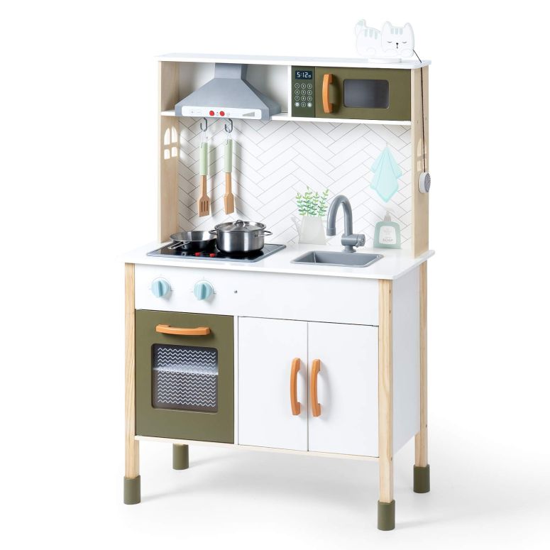 キッチン おままごと 台所 ROBUD Wooden Play Kitchen Set for Kids Toddlers, Pretend Toys Kitchen Gift for Girls Boys 【並行輸入品】