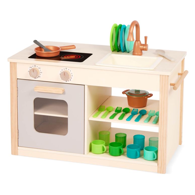 キッチン おままごと 台所 Battat ? Play Kitchen & Market ? Toddler-Friendly Size ? Chalkboard Menu & Oven Dials ? 25 Toy Cooking Accessories ? 2 Years + ? Two n\' One Cookin\' Fun 【並行輸入品】