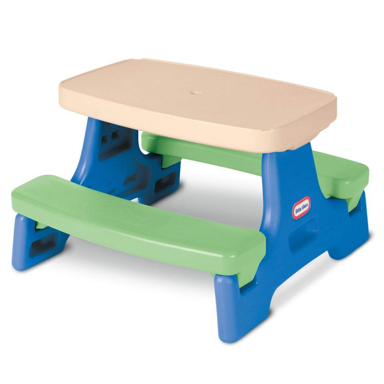 キッチン おままごと 台所 Little Tikes Easy Store Jr. Picnic Table with Umbrella - Blue / Green 【並行輸入品】