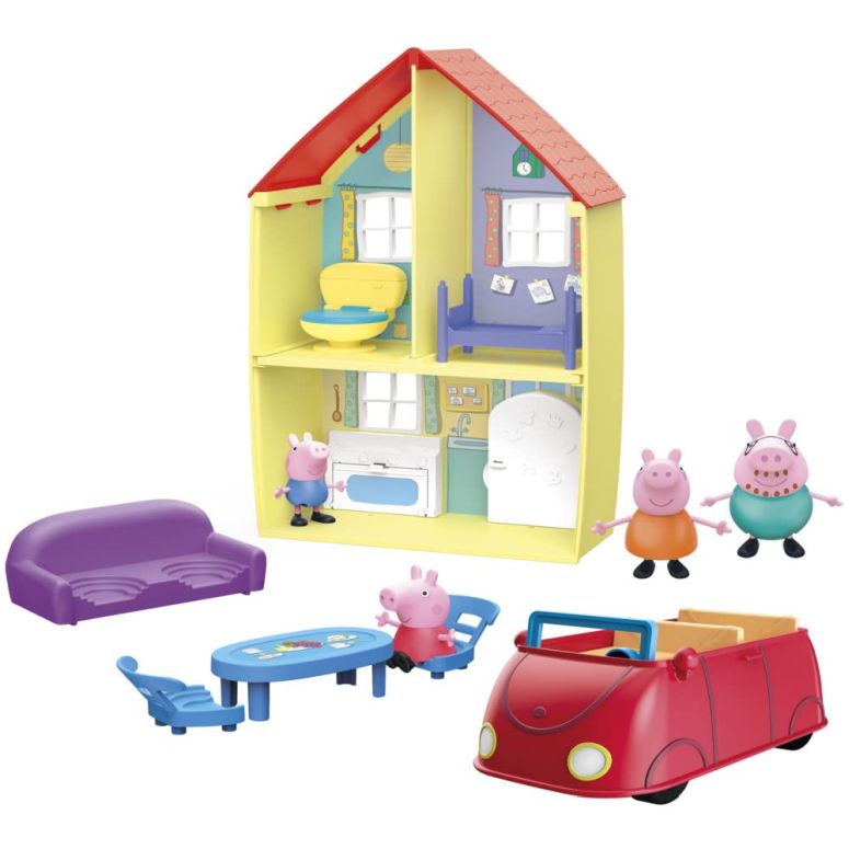 キッチン おままごと 台所 Peppa Pig Toys Peppa's Family Home Combo, House Playset with 4 Figures and Car, Preschool Toys for 3 Year Old Girls and Boys and Up (Amazon Exclusive) 【並行輸入品】