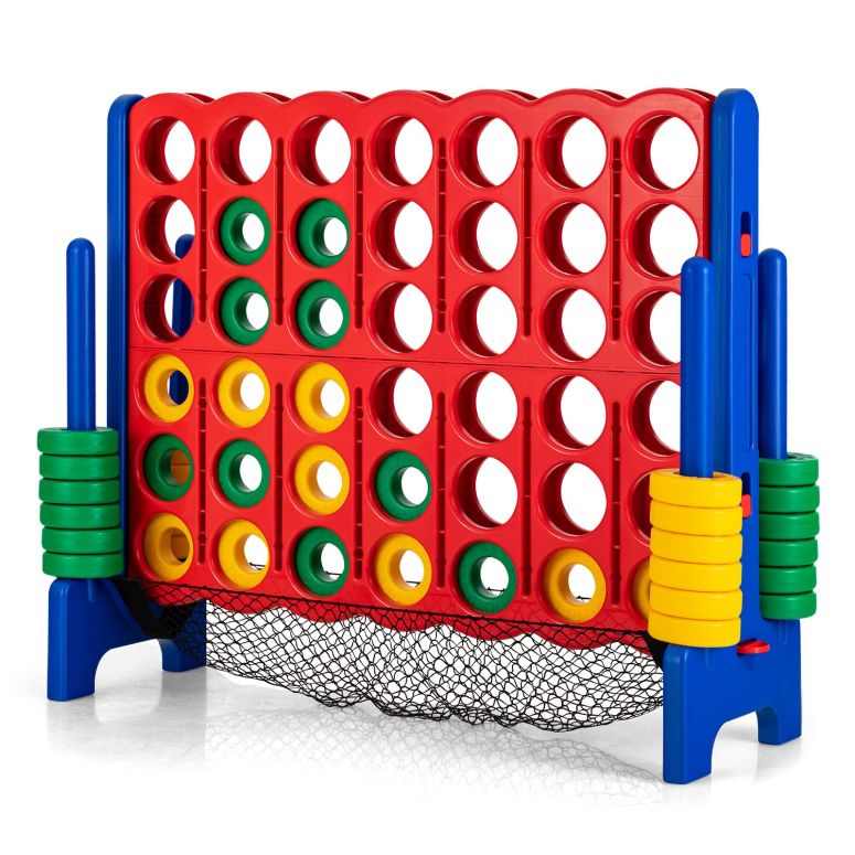 ゲーム パーティ 楽しめる Costzon Giant 4-in-A-Row, Jumbo 4-to-Score Giant Game Set for Kids & Adults, Indoor Outdoor Yard Connect Game, 3.5FT Tall with 42 Jumbo Rings & Quick-Release Slider, Perfect for Family & Party Games 【並行輸入品】