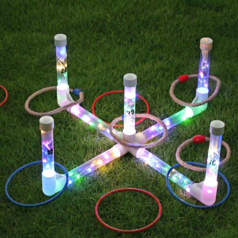 ゲーム パーティ 楽しめる MOLACHI Ring Toss Games for Adults and Kids,Yard Games,Outdoor Indoor Games with LDE Light,Easy to Set Up w/Compact Carry - Backyard Toys,Christmas Party Toss Game for The Whole Family 【並行輸入品】