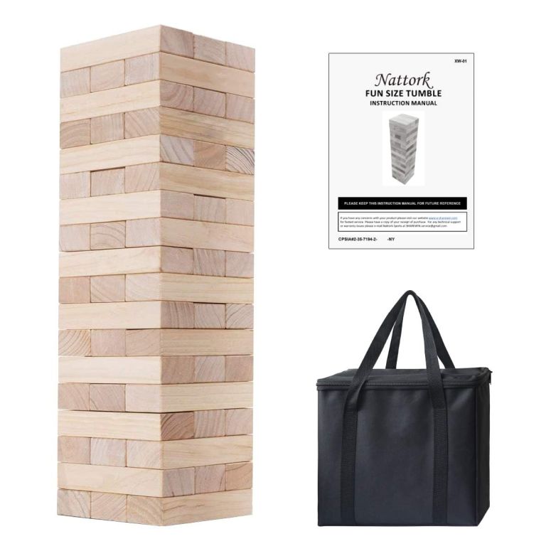 ゲーム パーティ 楽しめる Nattork Giant Tumbling Tower (Stack from 1.77Ft to 4+ Ft), Wood Stacking Giant Blocks Game| Made from Premium Pine Wood| Ideal for Family, 54PCS 【並行輸入品】｜MJ-MARKET