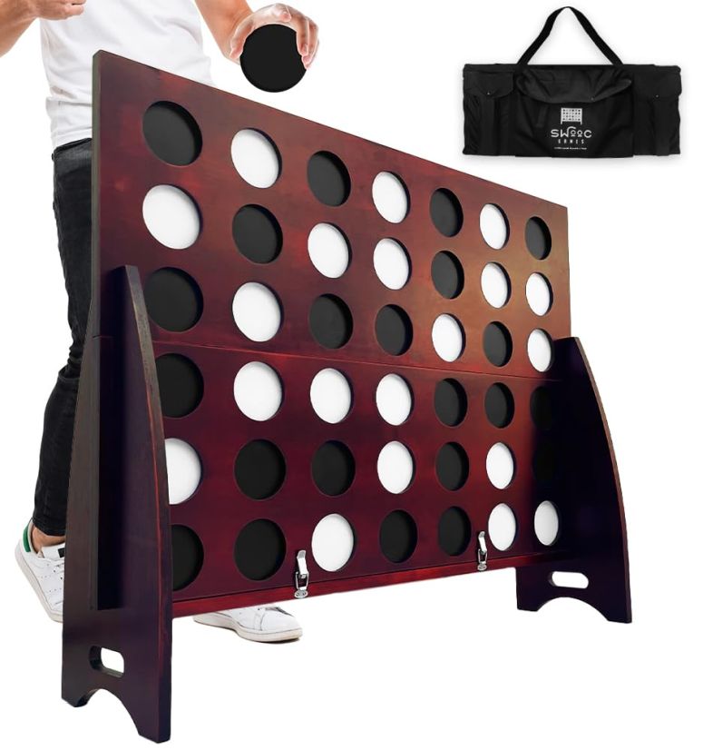 ゲーム パーティ 楽しめる SWOOC Games - XL Giant 4 in A Row (4ft x 3ft) All Weather with Carrying Case & 60% Quieter Design - Giant Connect - 4 Outdoor Game - Giant Outdoor Games for Family - Jumbo Games - Giant Lawn Games 【並行輸入品】