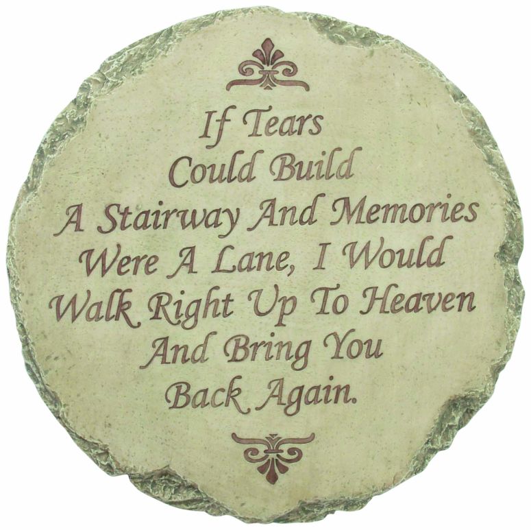 敷石 飛び石 庭園 洋風 庭 Spoontiques - Garden D?cor - If Tears Could Build A Stairway Memorial Stepping Stone - Decorative Stone for Garden 【並行輸入品】