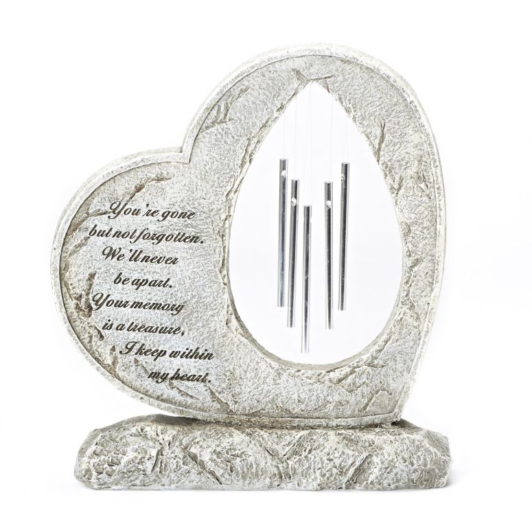 敷石 飛び石 庭園 洋風 庭 Roman Your Memory Treasure Within Heart 12 Inch Resin Stone Garden Chime Figurine 【並行輸入品】