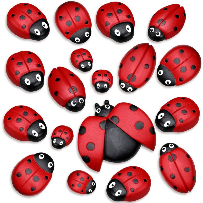 敷石 飛び石 庭園 洋風 庭 Gerrii 18 Pcs Small Resin Ladybugs Garden Decor Stones Holiday Ladybug Garden Yard Decorations Outdoor 4 Size Mom Gifts Lady Bugs Yard Decorations 【並行輸入品】｜MJ-MARKET
