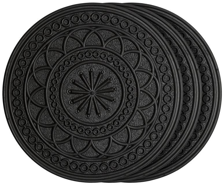 敷石 飛び石 庭園 洋風 庭 HF by LT Rubber Estate Garden Stepping Stone, 11-3/4 inches, Black, Set of 3 【並行輸入品】｜MJ-MARKET