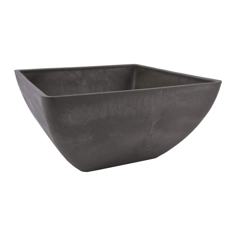敷石 飛び石 庭園 洋風 庭 Arcadia Garden Products PSW FBD30DC Plastic/Stone/Wood Composite, No Drainage Hole (Drillable), Indoor/Outer Simplicity Square Planter, Dark Charcoal 【並行輸入品】｜MJ-MARKET