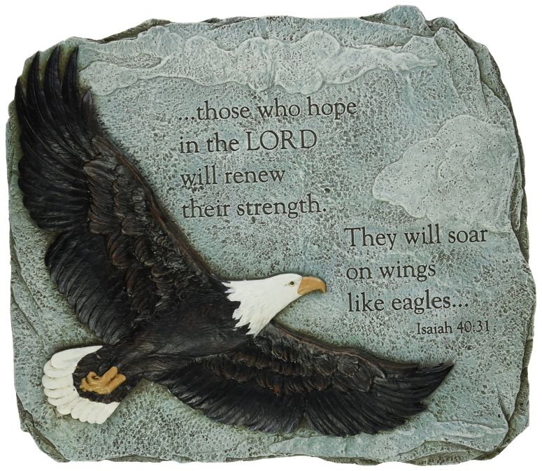 敷石 飛び石 庭園 洋風 庭 Joseph's Studio by Roman Inc., EAGLES WINGS GARDEN STONE, Garden Collection, Religious Statue, Holy Family, Memorial, Angel, Patron Saint, Garden D?cor (11x12x2) 【並行輸入品】