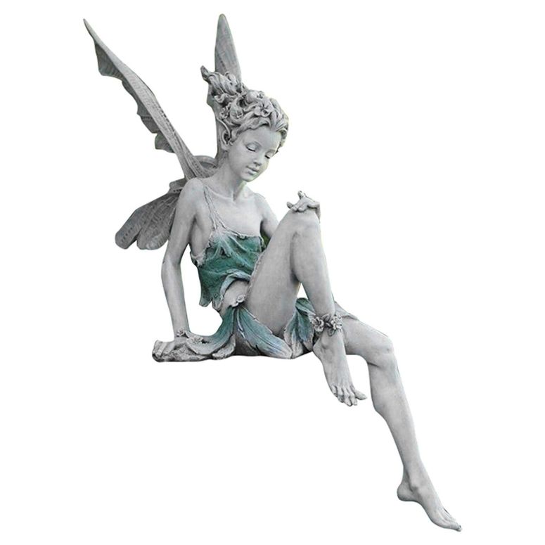敷石 飛び石 庭園 洋風 庭 EKDJKK Sitting Fairy Statue Garden Ornament Resin Craft Landscaping Yard Decoration Park Lawn Decoration Home Patio Garden White 【並行輸入品】