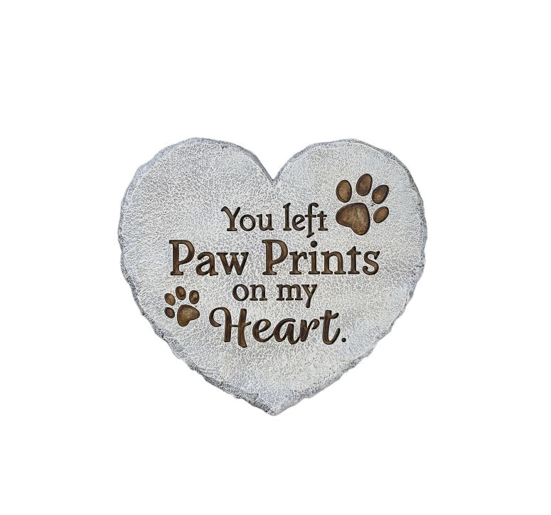 敷石 飛び石 庭園 洋風 庭 Roman 10” Heart-Shaped Garden Stepping Stone ? “You Left Paw Prints on My Heart” ? Pet Memorial Outdoor Decor, Dog or Cat Remembrance Gift 【並行輸入品】 14,981円