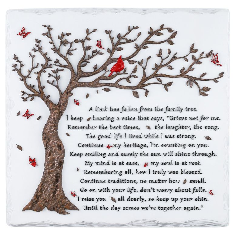 敷石 飛び石 庭園 洋風 庭 A Limb Has Fallen from The Family Tree Memorial Plaque-Cardinal Memorial Stone-Sympathy Gift for Loss of Loved One-Cemetery Decor-Bereavement Keepsake-Grave Marker-Outdoor Garden Graveside Decorations 【並行輸入品】