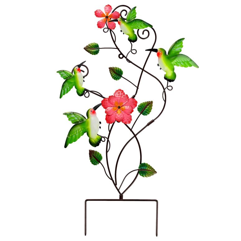 敷石 飛び石 庭園 洋風 庭 Juegoal 28 Inch Hummingbirds Garden Stake Decor, Colorful Look & Personalities Flowers Metal Wall Art Spring Decoration, Yard Outdoor Lawn Pathway Patio Ornaments 【並行輸入品】|MJ-MARKET