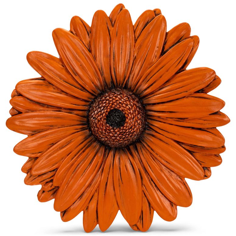敷石 飛び石 庭園 洋風 庭 NAT & Jules Gerbera Daisy Flower Shaped Dimensional Indoor Outdoor 12 inch Cast Resin Decorative Garden Stepping Stone, Patio, Walkway Sculpture Yard Art, Orange 【並行輸入品】