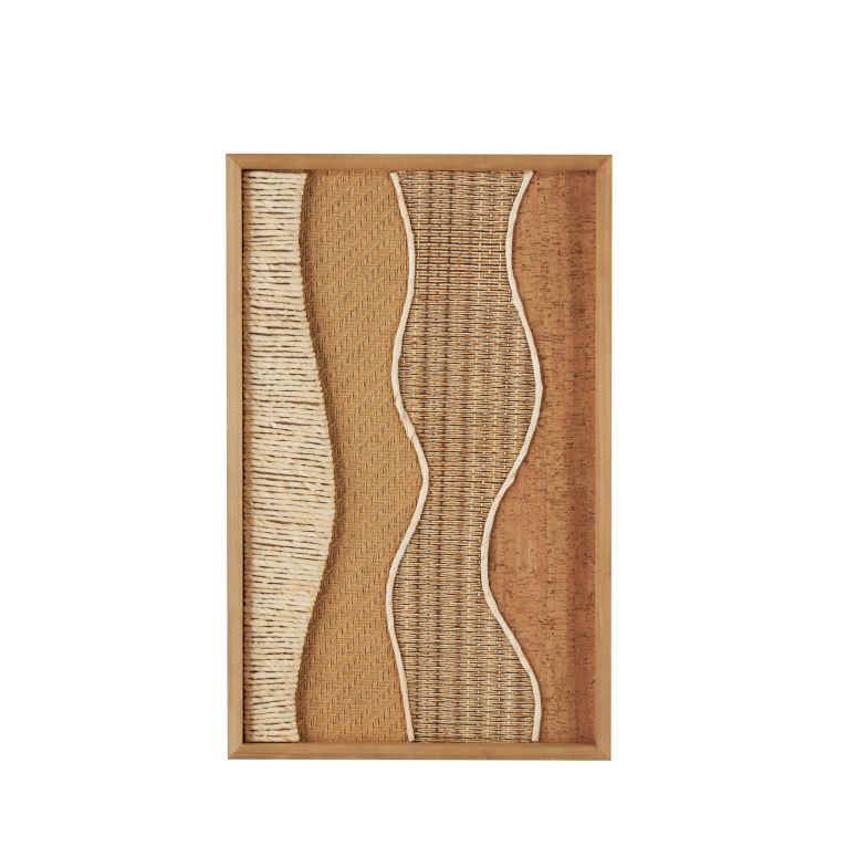 装飾 置物 雑貨 海外 Deco 79 Wood Abstract Handmade Home Wall Decor Dimensional Wavy Mixed Media Wall Sculpture with Various Textures and Patterns, Wall Art 15\