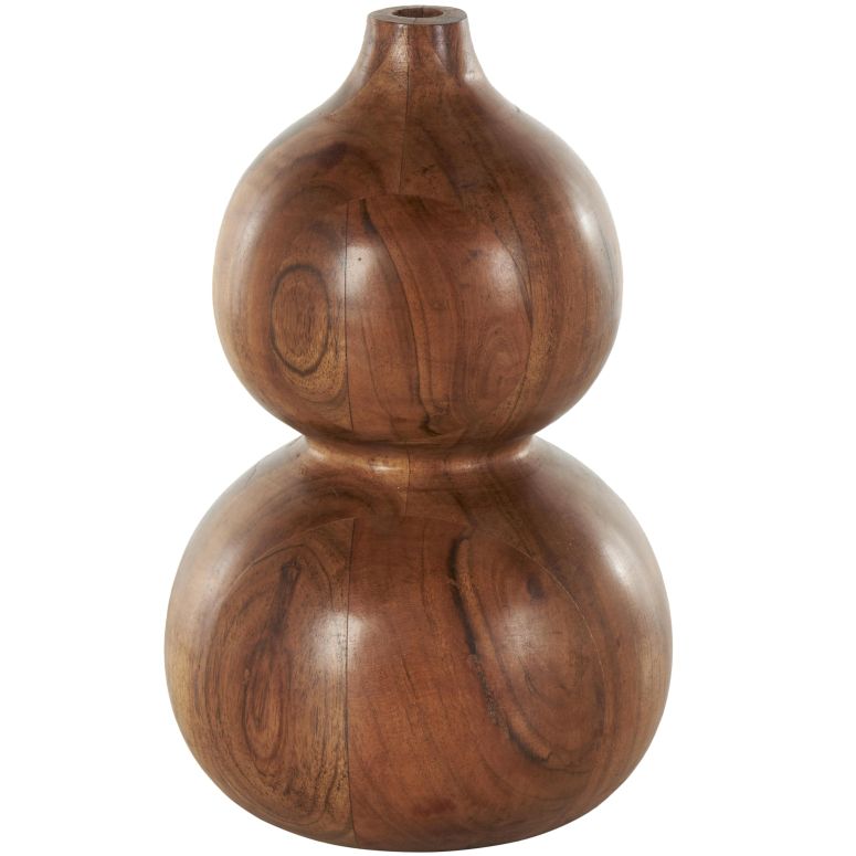 装飾 置物 雑貨 海外 Deco 79 Wood Decorative Vase Bubble Centerpiece Vase with Natural Wood Grains, Vase for Home Decoration 7\