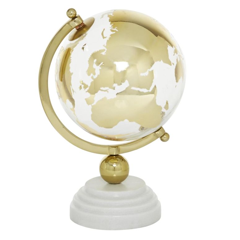 装飾 置物 雑貨 海外 Deco 79 Marble Globe with Marble Base and Tiered Base, 8\