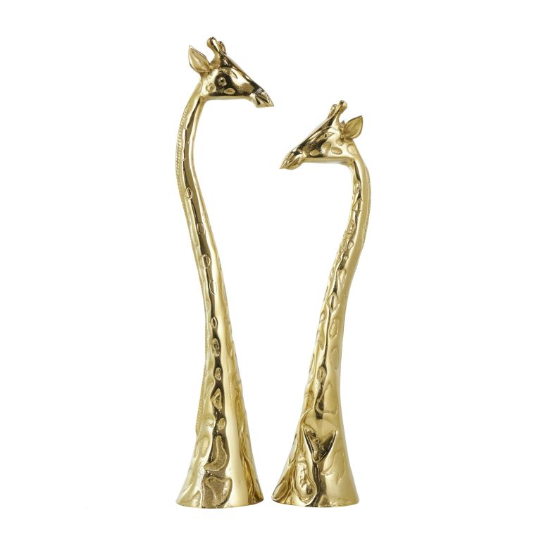 装飾 置物 雑貨 海外 Deco 79 Aluminum l Giraffe Decorative Sculpture  Decor Statues, Set of 2 Accent Figurines 28\
