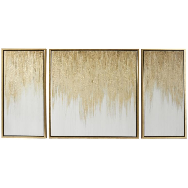 装飾 置物 雑貨 海外 Deco 79 Canvas Geode Ombre Framed Wall Art with Gold Frame, Set of 3 32\