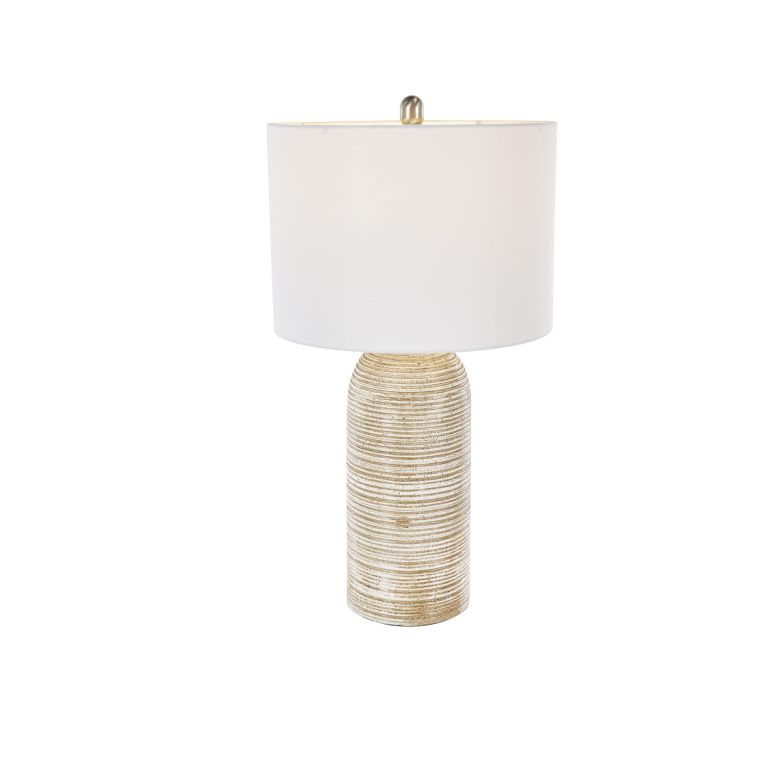 装飾 置物 雑貨 海外 Deco 79 Wood Room Table Lamp Accent Lamp with White Drum Shade, Lamp 14\