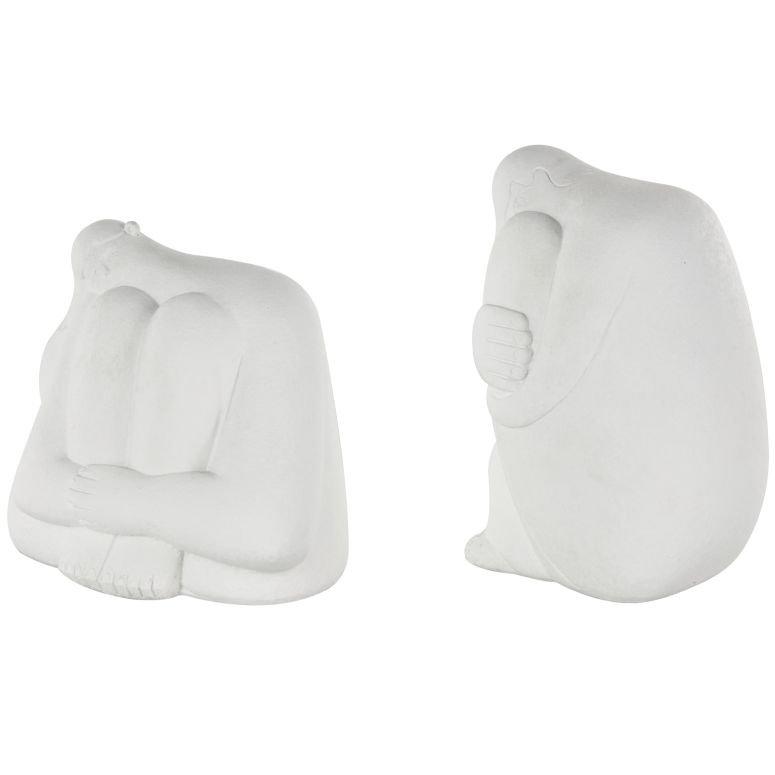 装飾 置物 雑貨 海外 Deco 79 Resin People Decorative Sculpture Abstract Home Decor Statues with Tucked Sitting Position, Set of 2 Accent Figurines 8\