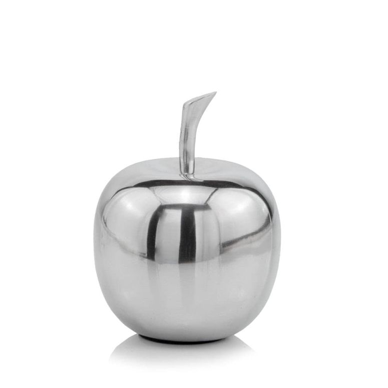 装飾 置物 雑貨 海外 Modern Day Accents SM Manzano Small Polished Figurine, Silver, Apple, Fruit, Tabletop, Accents, Transitional, Teacher, School, D?cor, Desk, Aluminum, L x 4.5\