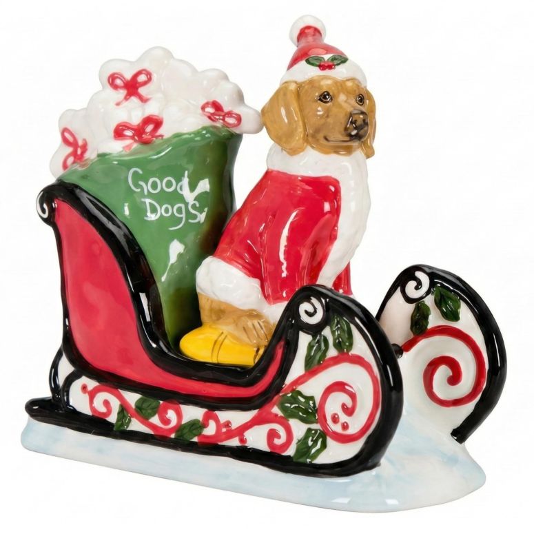 装飾 置物 雑貨 海外 Blue Sky Clayworks Dogs Sled Figurine, 8.75\