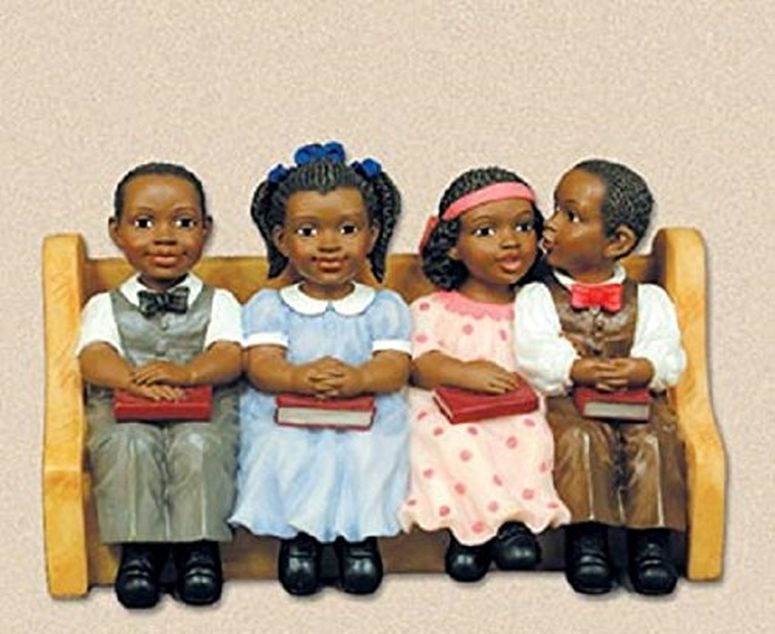 装飾 置物 雑貨 海外 Ebony Treasures African American Church Pew: Sunday School Kids, 4\