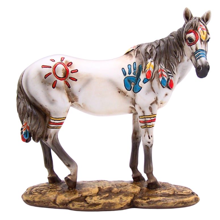 かざり付ける 飾りつけ 雑貨 外国で Wowser Colorful Painted Horse Figurine, Freestanding D?cor, Abstract Decoration, 7.75 Inches 【並行輸入品】