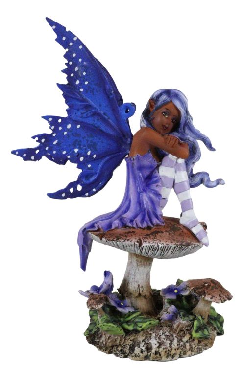 装飾 置物 雑貨 海外 Ebros Gift Amy Brown Art Manga Violet Tribal Ebony Fairy Collectible Figurine As Fantasy Faerie Magic Sculpture Or Desk Shelf Centerpiece Mini Fairy Garden Accessory 6.5\