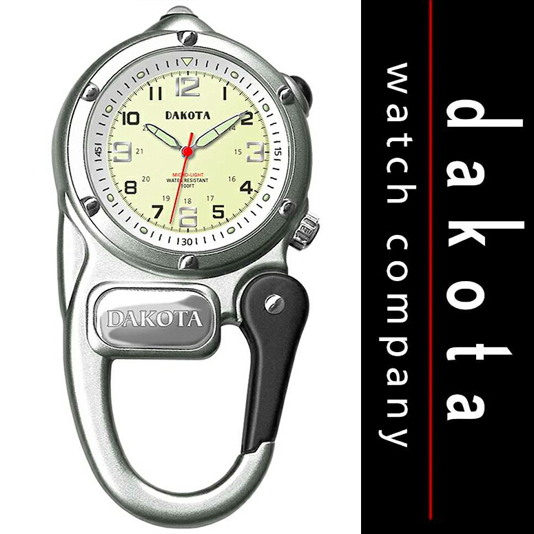 ダコタ Dakota 時計 カラビナ ウォッチ ミニ クリップ マイクロライト silver 【並行輸入品】