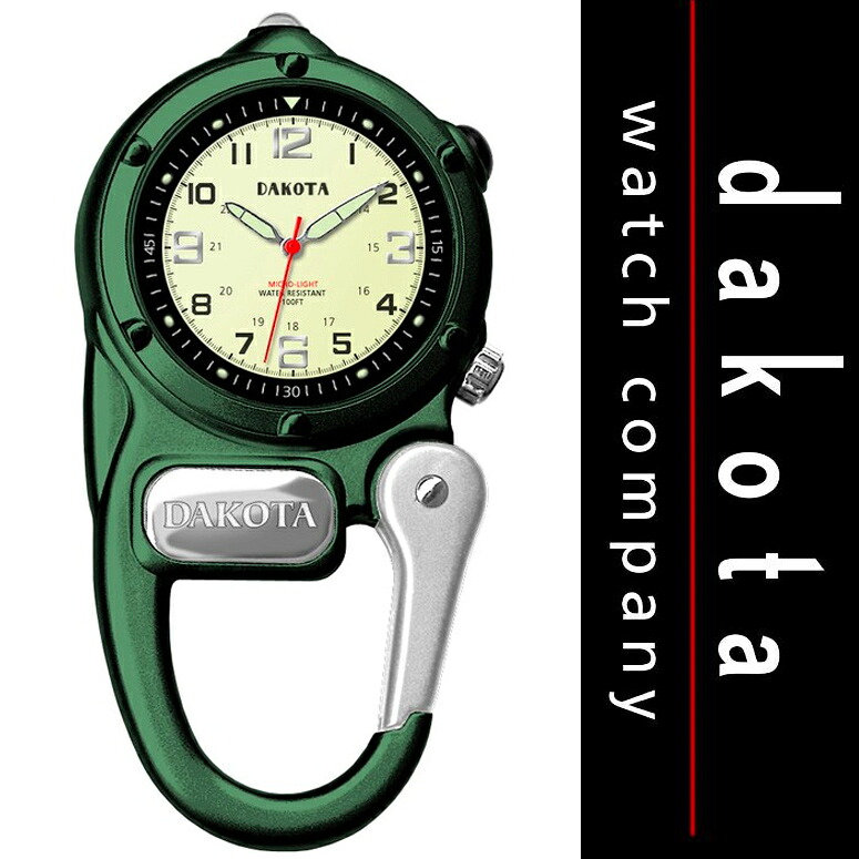 ダコタ Dakota 時計 カラビナ ウォッチ ミニ クリップ マイクロライト Green 【並行輸入品】