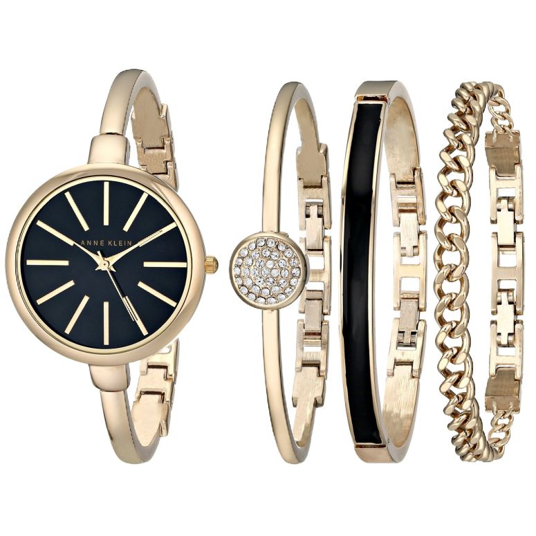 アンクライン Anne Klein 女性用 腕時計 レディース ウォッチ ブラック AK/1470GBST 女性らしいデザイン かわいい 【並行輸入品】|MJ-MARKET