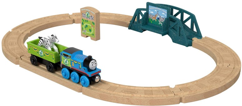 トーマス 木製軌道 きかんしゃ 獣畜パルコ背景 Fisher-Price Thomas 