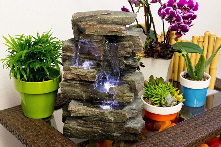 楽天市場】卓上 噴水 滝のオブジェ テーブルトップファウンテン インテリア噴水 Tabletop Fountain, Resin Mini  Silent Colorful Light Waterfall Fountain Zen Meditation Desktop Simulation  Rockery Water Fountain Bonsai Home Decor with Atomization Eff 【並行輸入 ...