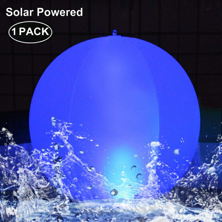 太陽の光申し受ける ソーラー力強さ スウィミングプールともし火 どんぶり鉢 約35糎 Esuper Floating Ball Pool Light Solar Powered 4 Pack, 14 Inch Inflatable Hangable IP68 Waterproof Rechargeable 4 Color Changing Led Glow Globe Pool Night Lamp for Garden, Backyar 【並行輸入品】