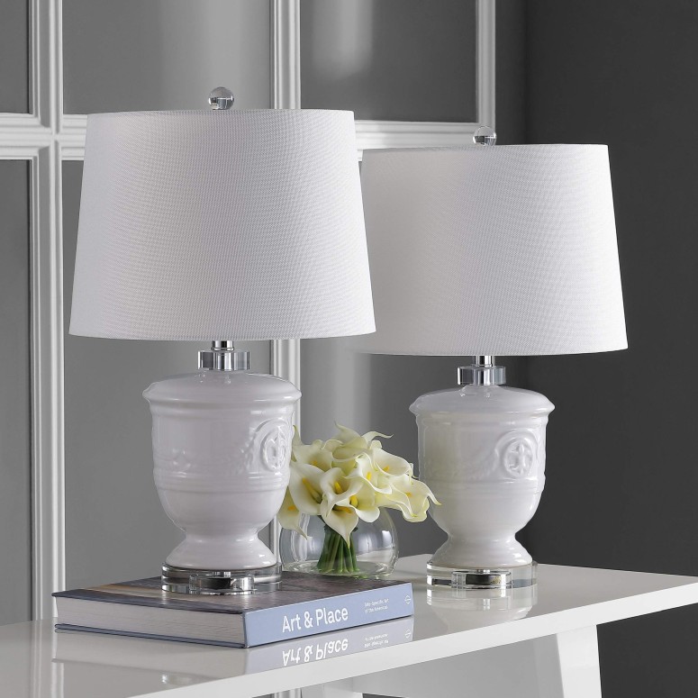 サファヴィヤ safavieh テーブルランプ サファビヤ サファヴィア Safavieh Lighting Collection Shoal White White 23.5-inch Table Lamp (Set of 2) 【並行輸入品】