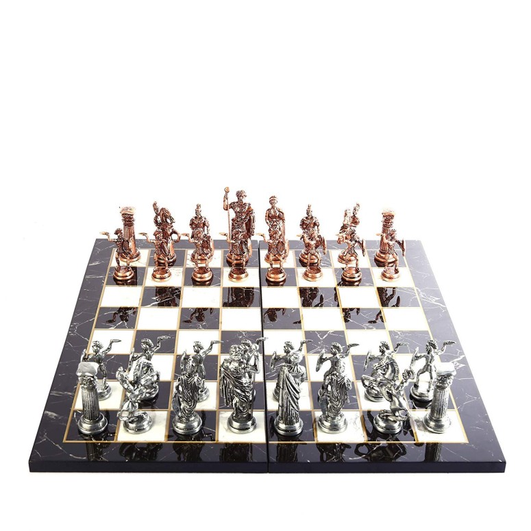 使い勝手の良い Lavish Deals 16インチ手作りインテリアアイデア大クラシックチェスセットボードゲーム − ブラックとホワイト大人用 大理石ボードゲームwith Complete 32