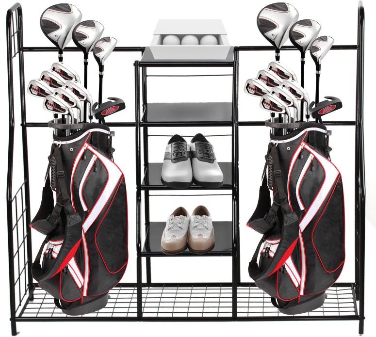 楽天市場 ゴルフバッグ収納ラック ゴルフバック オーガナイザー 収納 ガレージ 小屋 地下室に Home It Golf Bag Sports Dual Golf Storage Organizer Golf Organizer Rack 送料無料 並行輸入品 Mj Market