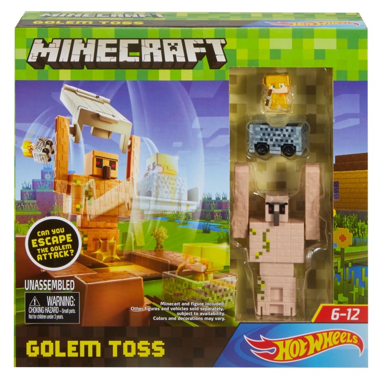 自動人形 トス マイクラ ミニカー 弄物 マテル Hot Wheels Minecraft Golem Toss Playset 貨物輸送無料 並行インポートシロモノ Daemlu Cl