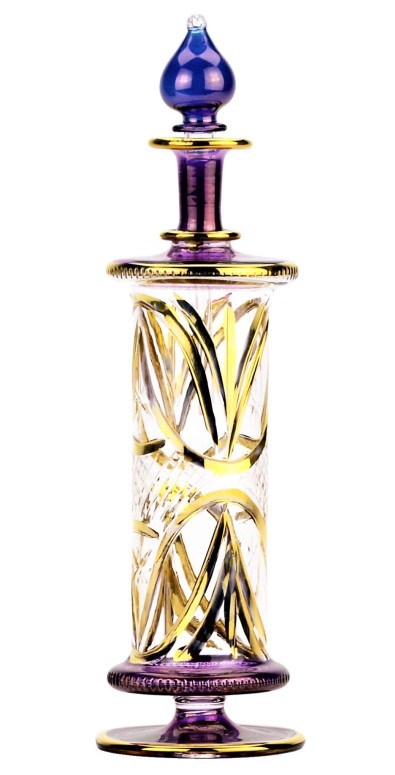 インテリア 小物 香水瓶 おしゃれ かわいい NileCart X large Egyptian perfume bottles handmade in Egypt with 24K gold decoration your for Perfume, Essential Oils, Egyptian Decoration or Party Table Centerpiece (Violet) 【並行輸入品】