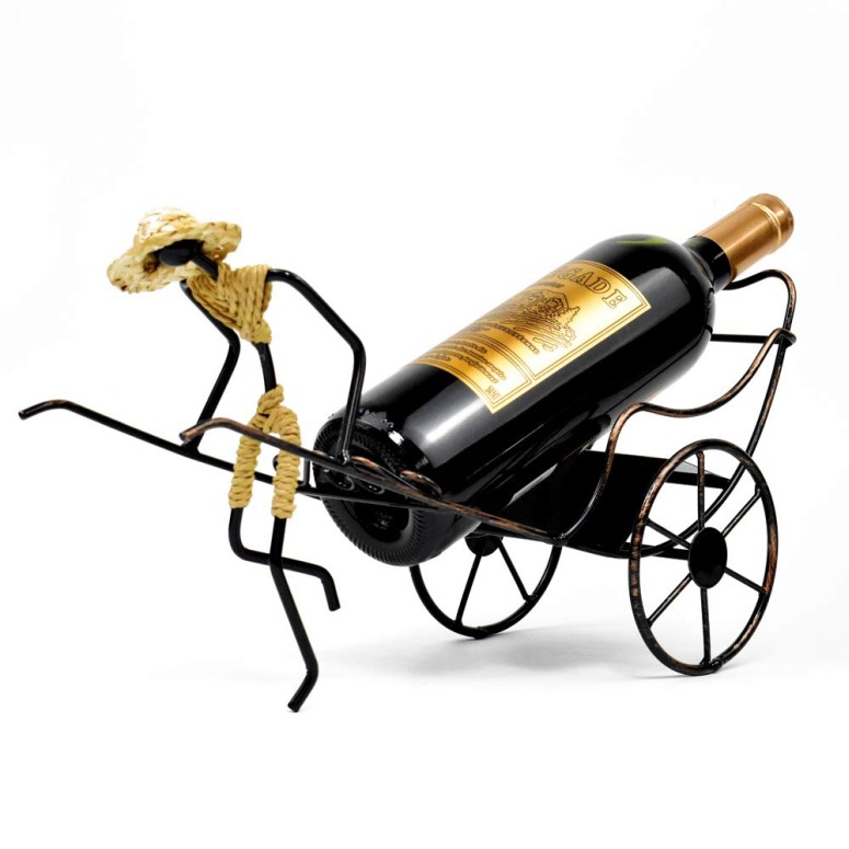 2021年春の ワインホルダー カウンター ボトルラック 卓上ワインラック Wine Bottle Holder Stand Rickshaw  Decor Caddy countertop Table top Rack Single-Bottle Home Gift Kitchen Shelf  fucoa.cl