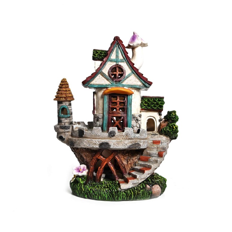 値引 楽天市場 妖精の家 ファンタジー ガーデンライト Ledソーラーライト Asawasa Resin Attic Solar Garden Statues And Sculptures Outdoor Decor Garden Figurines With Solar Powered Lights For Patio Lawn Yard Art Decoration Housewarming Garden Gift