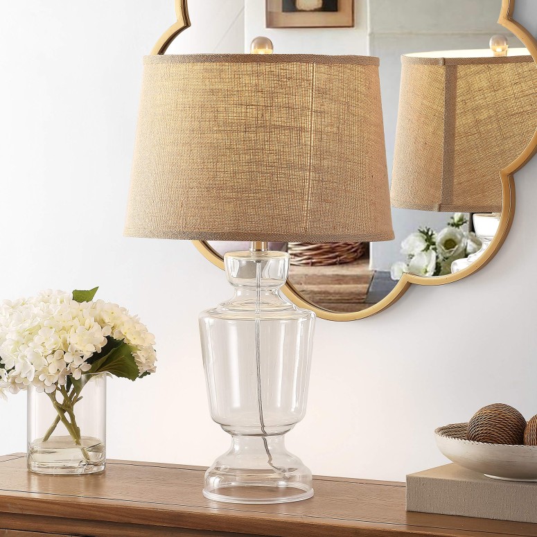 サファヴィヤ safavieh テーブルランプ サファビヤ サファヴィア Safavieh Lighting Collection Amby 24-inch Clear Glass Table Lamp (Set of 2) -LED Bulb Included TBL4287A-SET2 【並行輸入品】