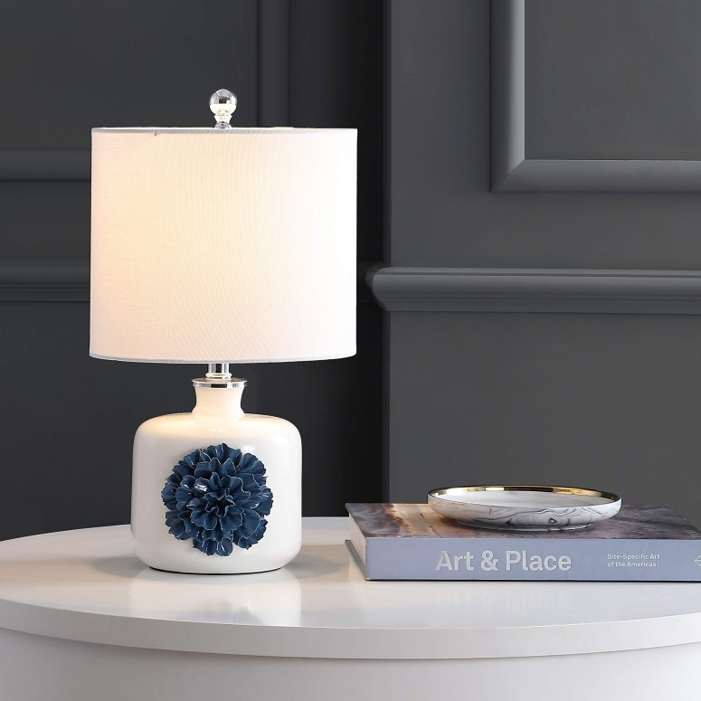 サファヴィヤ safavieh テーブルランプ サファビヤ サファヴィア Safavieh TBL4171A Lighting Olinda White and Blue 18.25-inch (LED Bulb Included) Table Lamp 【並行輸入品】
